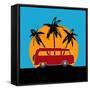 Tropical Camper Van-Petrafler-Framed Stretched Canvas