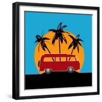 Tropical Camper Van-Petrafler-Framed Premium Giclee Print