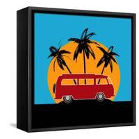 Tropical Camper Van-Petrafler-Framed Stretched Canvas