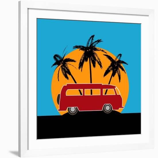 Tropical Camper Van-Petrafler-Framed Art Print