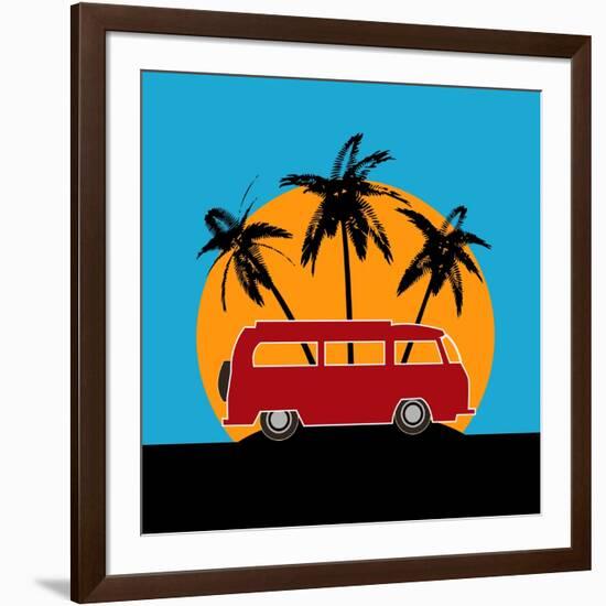 Tropical Camper Van-Petrafler-Framed Art Print