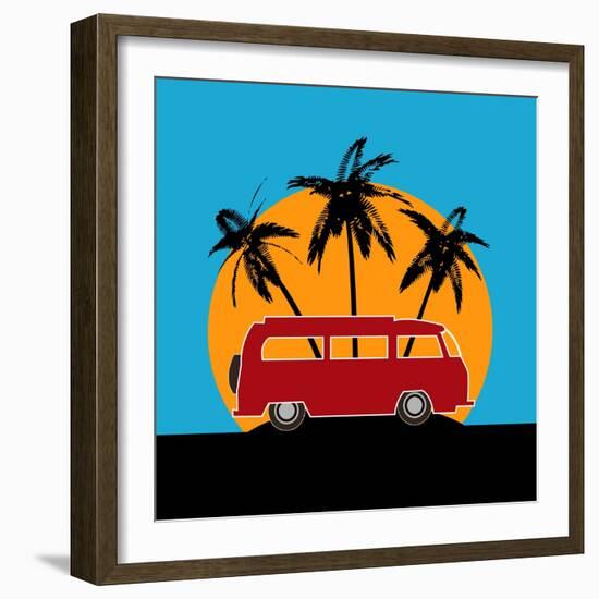 Tropical Camper Van-Petrafler-Framed Art Print