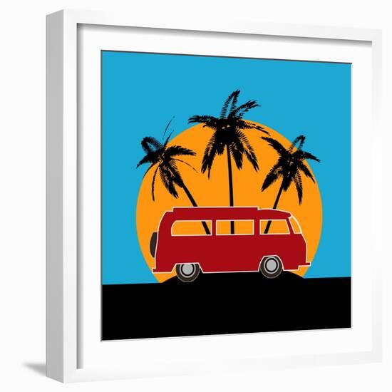 Tropical Camper Van-Petrafler-Framed Art Print