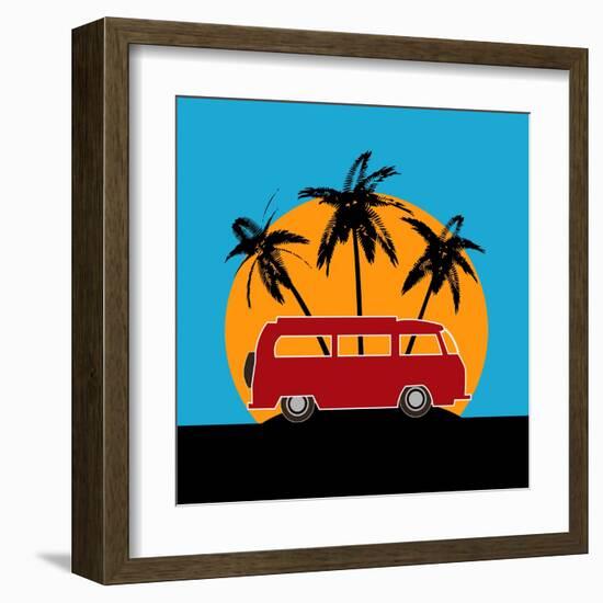 Tropical Camper Van-Petrafler-Framed Art Print