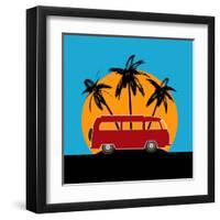Tropical Camper Van-Petrafler-Framed Art Print