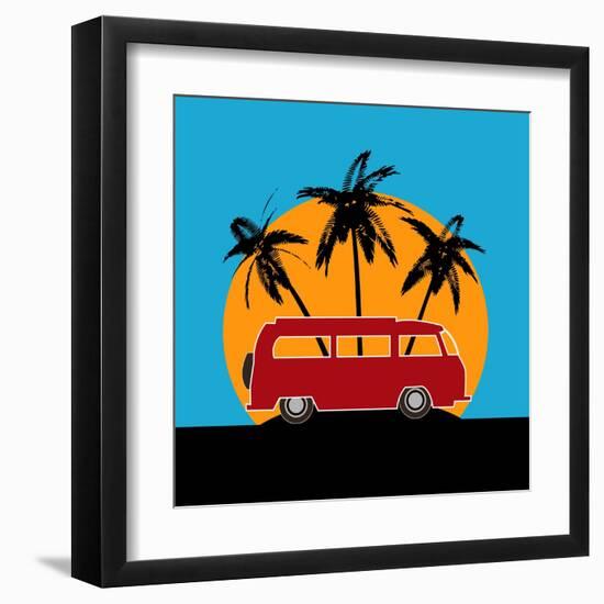 Tropical Camper Van-Petrafler-Framed Art Print