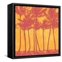 Tropical Coast with Palms. Vector Illustration.-jumpingsack-Framed Stretched Canvas