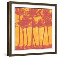 Tropical Coast with Palms. Vector Illustration.-jumpingsack-Framed Art Print