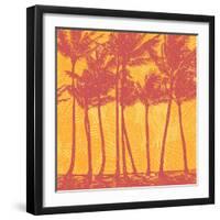 Tropical Coast with Palms. Vector Illustration.-jumpingsack-Framed Art Print