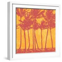 Tropical Coast with Palms. Vector Illustration.-jumpingsack-Framed Art Print