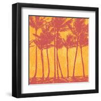 Tropical Coast with Palms. Vector Illustration.-jumpingsack-Framed Art Print