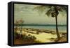 Tropical Coast-Albert Bierstadt-Framed Stretched Canvas