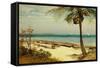 Tropical Coast-Albert Bierstadt-Framed Stretched Canvas