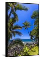 Tropical Coastline of Princeville, Hi-Andrew Shoemaker-Framed Stretched Canvas