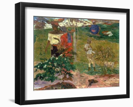 Tropical Conversation, (Conversation Tropiques, Martinique), 1887-Paul Gauguin-Framed Giclee Print