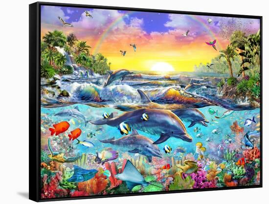 Tropical Cove-Adrian Chesterman-Framed Stretched Canvas