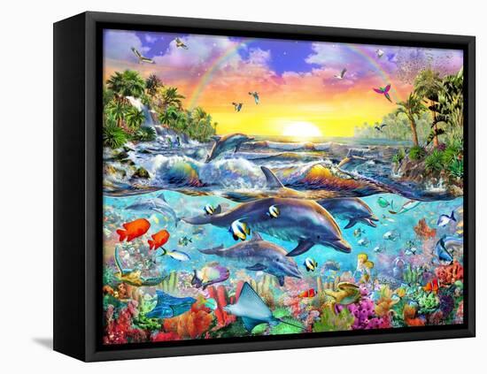 Tropical Cove-Adrian Chesterman-Framed Stretched Canvas