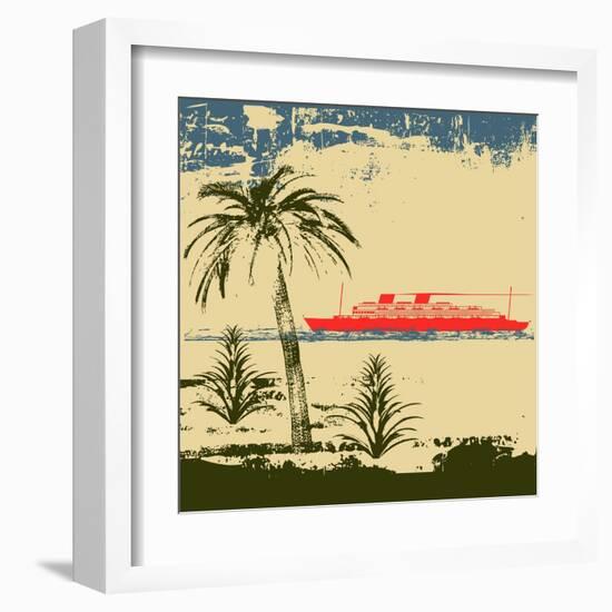 Tropical Cruise Background-Petrafler-Framed Art Print