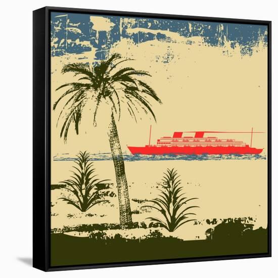 Tropical Cruise Background-Petrafler-Framed Stretched Canvas