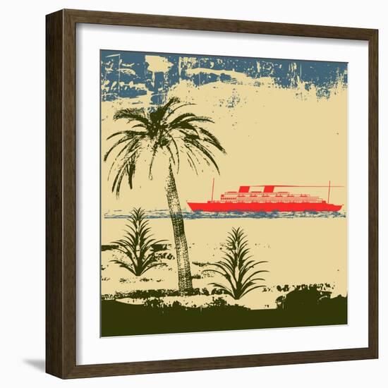 Tropical Cruise Background-Petrafler-Framed Art Print