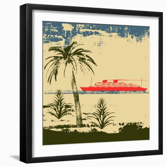 Tropical Cruise Background-Petrafler-Framed Art Print