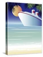 Tropical Cruise Ship-Linda Braucht-Stretched Canvas