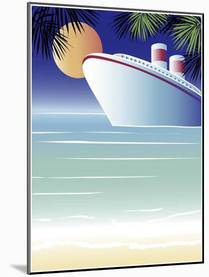 Tropical Cruise Ship-Linda Braucht-Mounted Giclee Print