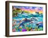 Tropical Dolphins-Adrian Chesterman-Framed Art Print