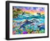 Tropical Dolphins-Adrian Chesterman-Framed Art Print