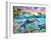 Tropical Dolphins-Adrian Chesterman-Framed Art Print