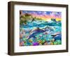 Tropical Dolphins-Adrian Chesterman-Framed Art Print