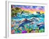 Tropical Dolphins-Adrian Chesterman-Framed Art Print