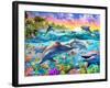 Tropical Dolphins-Adrian Chesterman-Framed Art Print