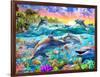 Tropical Dolphins-Adrian Chesterman-Framed Art Print