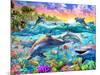 Tropical Dolphins-Adrian Chesterman-Mounted Art Print
