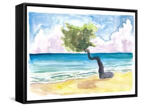 Tropical Eagle Beach in Aruba Dutch Caribbean-M. Bleichner-Framed Stretched Canvas