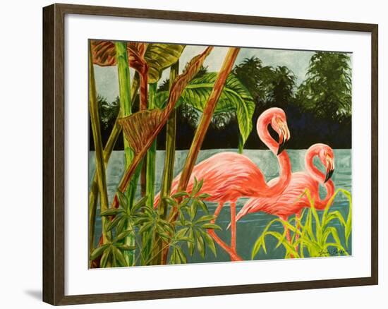 Tropical Flamingo II-Linda Baliko-Framed Art Print