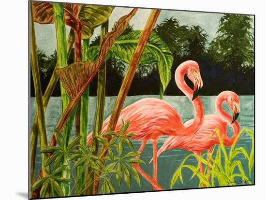 Tropical Flamingo II-Linda Baliko-Mounted Art Print