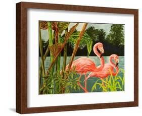 Tropical Flamingo II-Linda Baliko-Framed Art Print