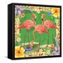 Tropical Flamingo Trio-Nicole DeCamp-Framed Stretched Canvas