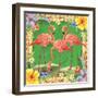 Tropical Flamingo Trio-Nicole DeCamp-Framed Art Print