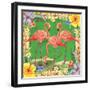 Tropical Flamingo Trio-Nicole DeCamp-Framed Art Print