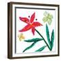 Tropical Flower Stem Butterflies-Jennifer McCully-Framed Art Print