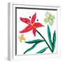 Tropical Flower Stem Butterflies-Jennifer McCully-Framed Art Print