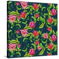 Tropical Flowers Pattern-Irina Trzaskos Studios-Stretched Canvas