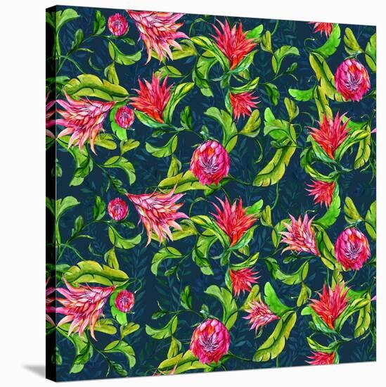 Tropical Flowers Pattern-Irina Trzaskos Studios-Stretched Canvas