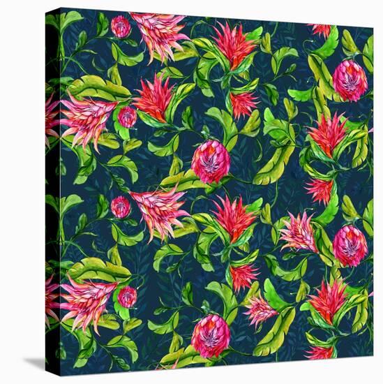 Tropical Flowers Pattern-Irina Trzaskos Studios-Stretched Canvas