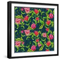 Tropical Flowers Pattern-Irina Trzaskos Studios-Framed Giclee Print