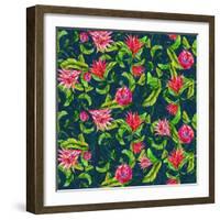 Tropical Flowers Pattern-Irina Trzaskos Studios-Framed Giclee Print