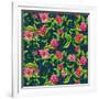 Tropical Flowers Pattern-Irina Trzaskos Studios-Framed Giclee Print